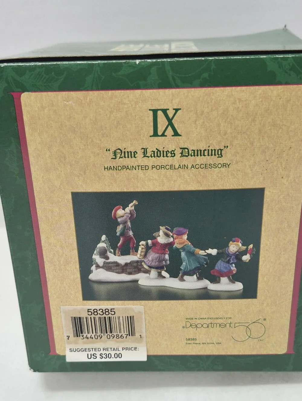 Retired Dept 56 twelve days of dickens village  *Nine Ladies Dancing* Figurines